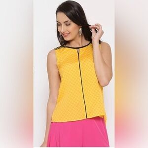 NEW…AURELIA Kurti Yellow Sleeveless Top